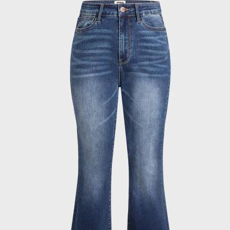 Elevate Your Style with High-Rise Slim Fit Bootcut Jeans - Flattering Tummy Tuck Design for Ultimate Comfort