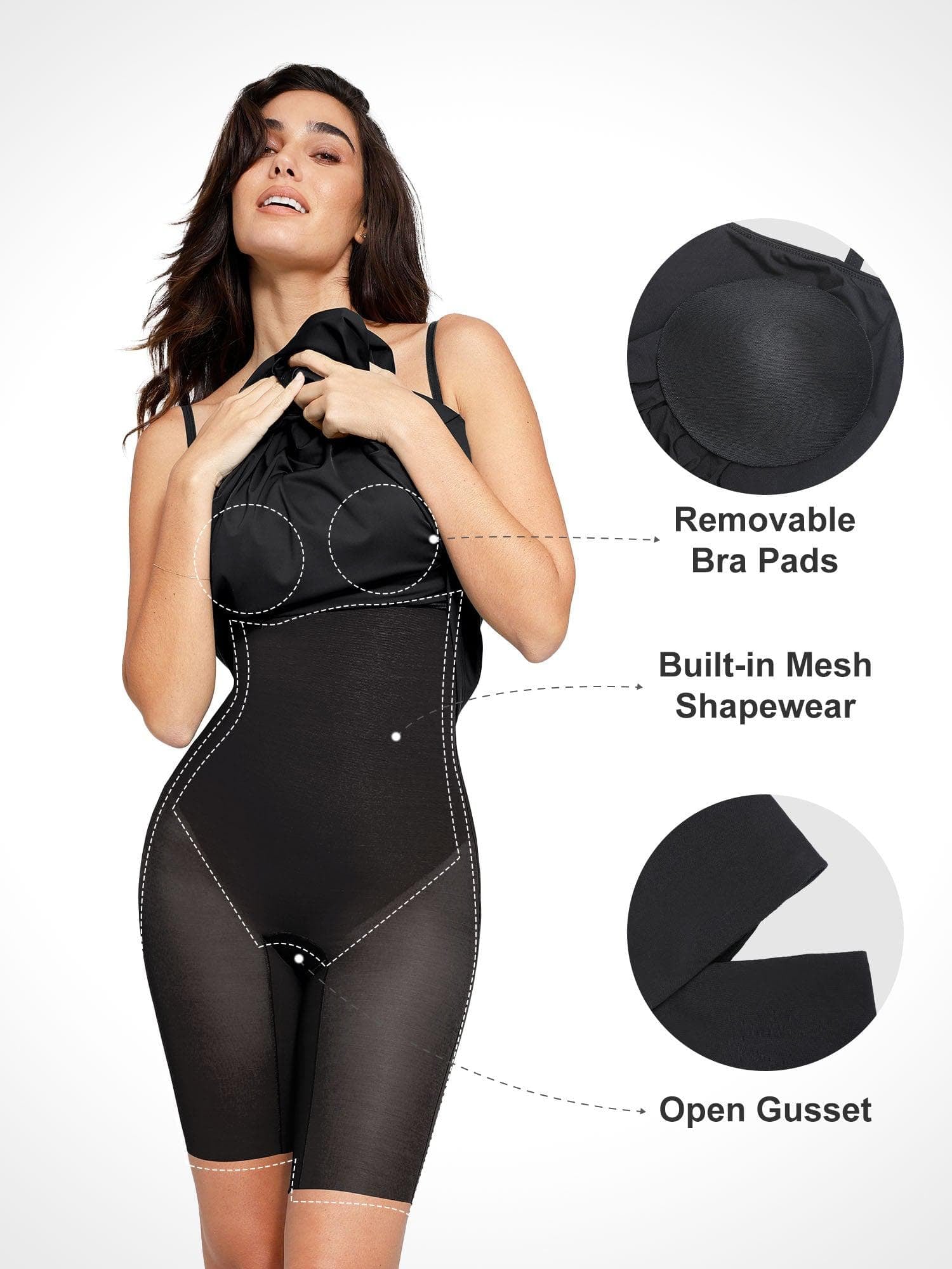 A-Line Midi Dresses with Integrated Tummy Control Shapewear