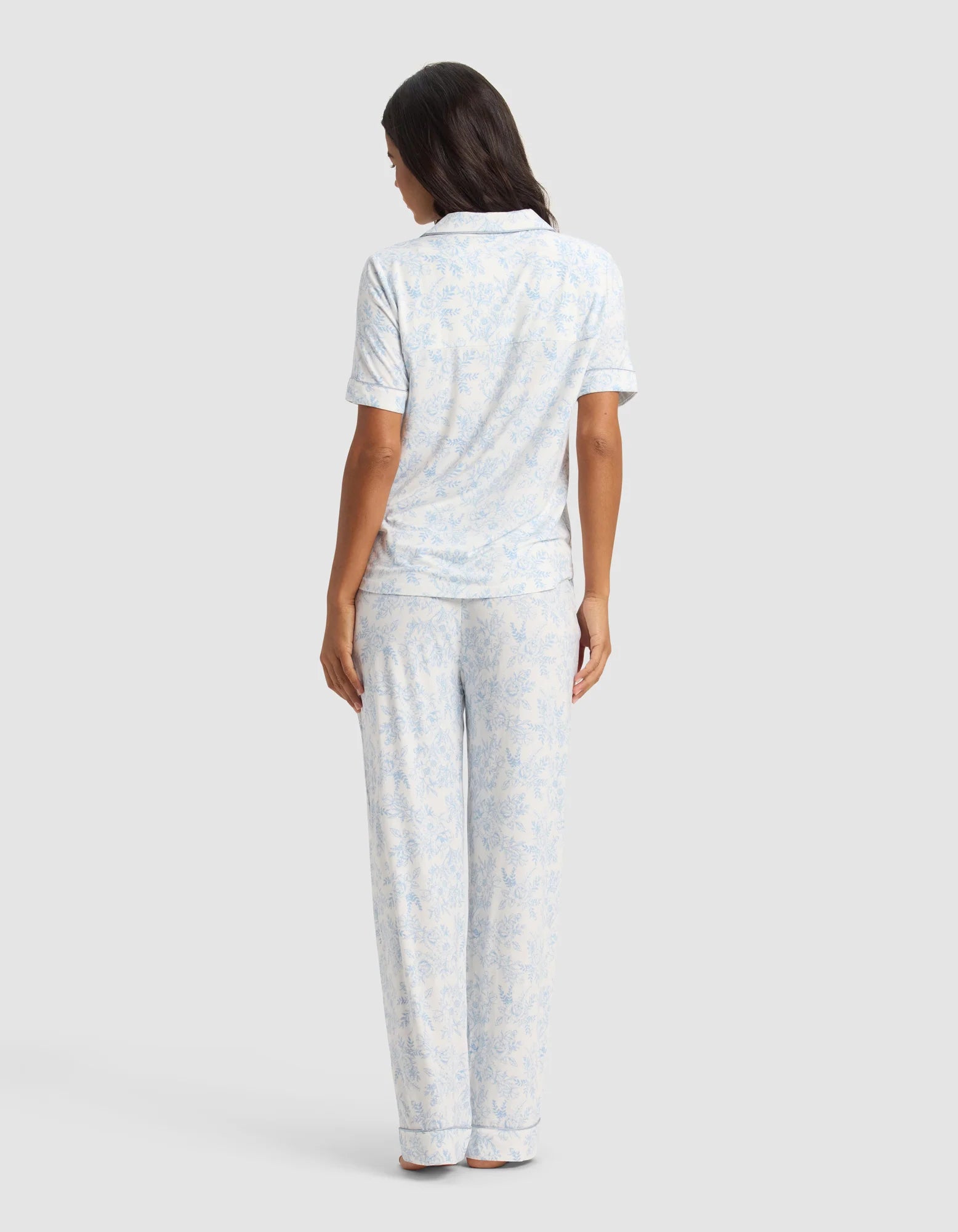 Women's Bamboo Stretch Knit Short Sleeve and Pant Pajama Set