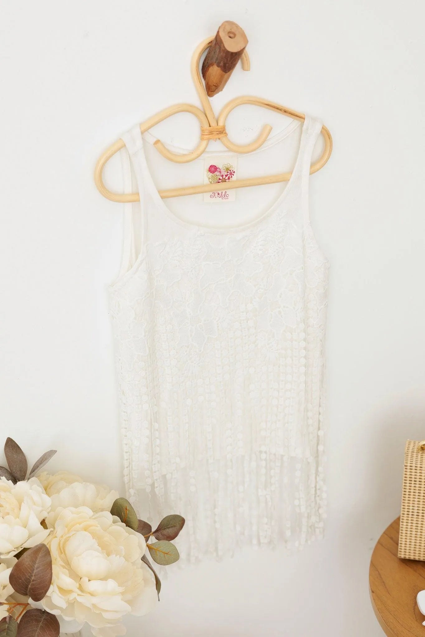 Girls Western Fringe Sleeveless Lace Top