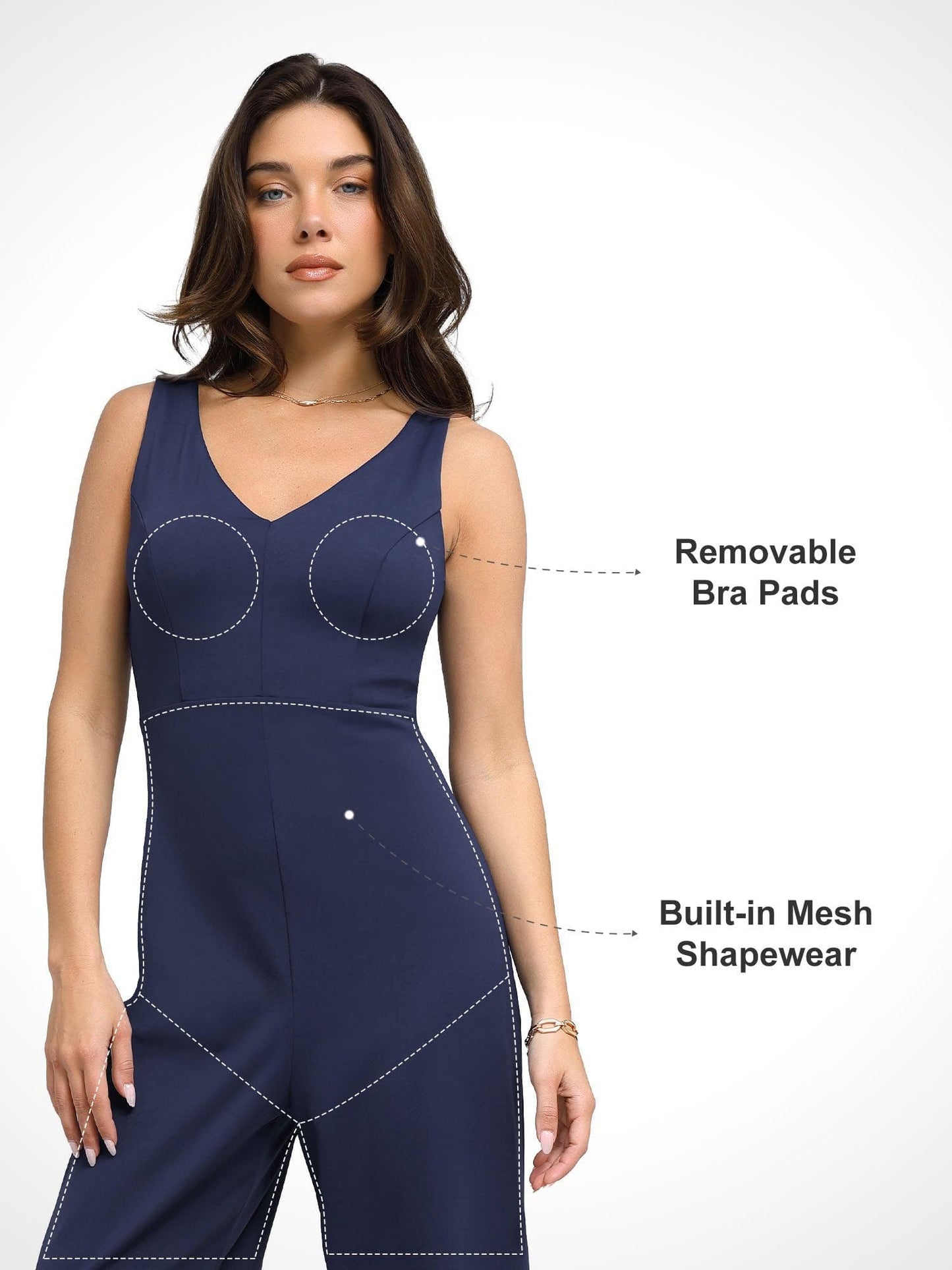 Slimming Wide-Leg Shapewear Jumpsuit