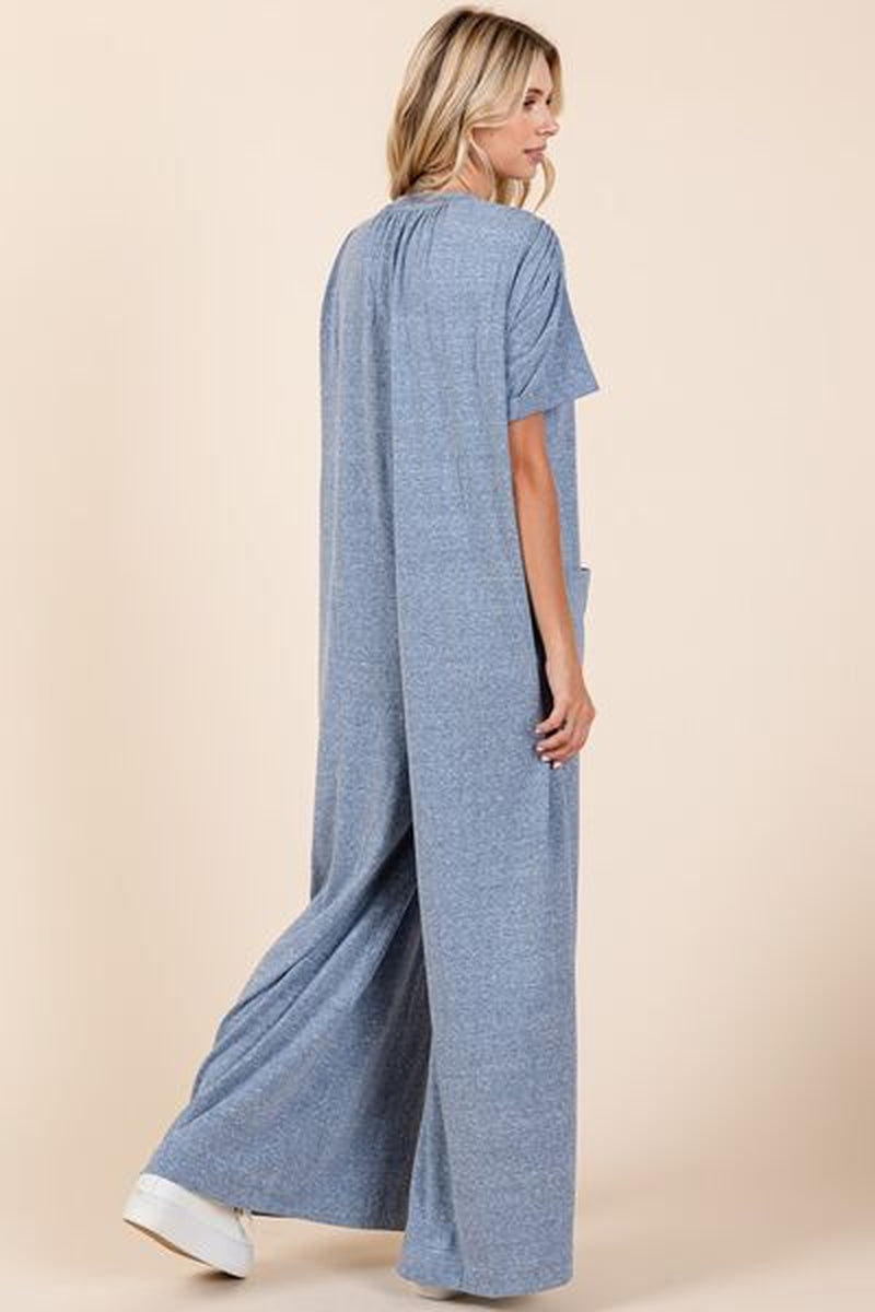 Mittoshop Button Detail Wide Leg Jumpsuit for Women