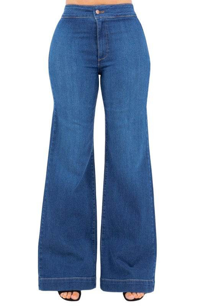 Robin Wide Leg Flare Jean in Medium Blue