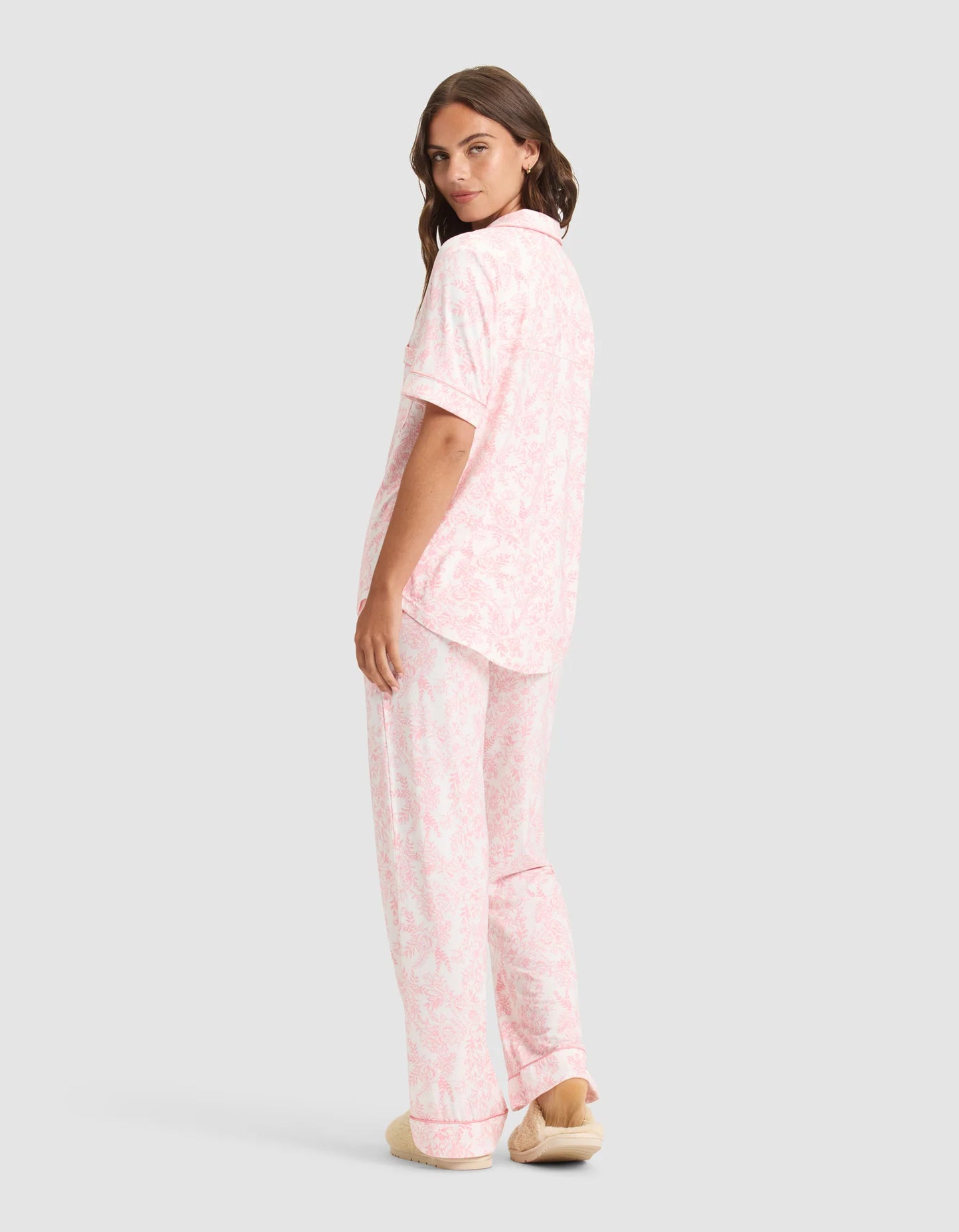 Women's Bamboo Stretch Knit Short Sleeve and Pant Pajama Set