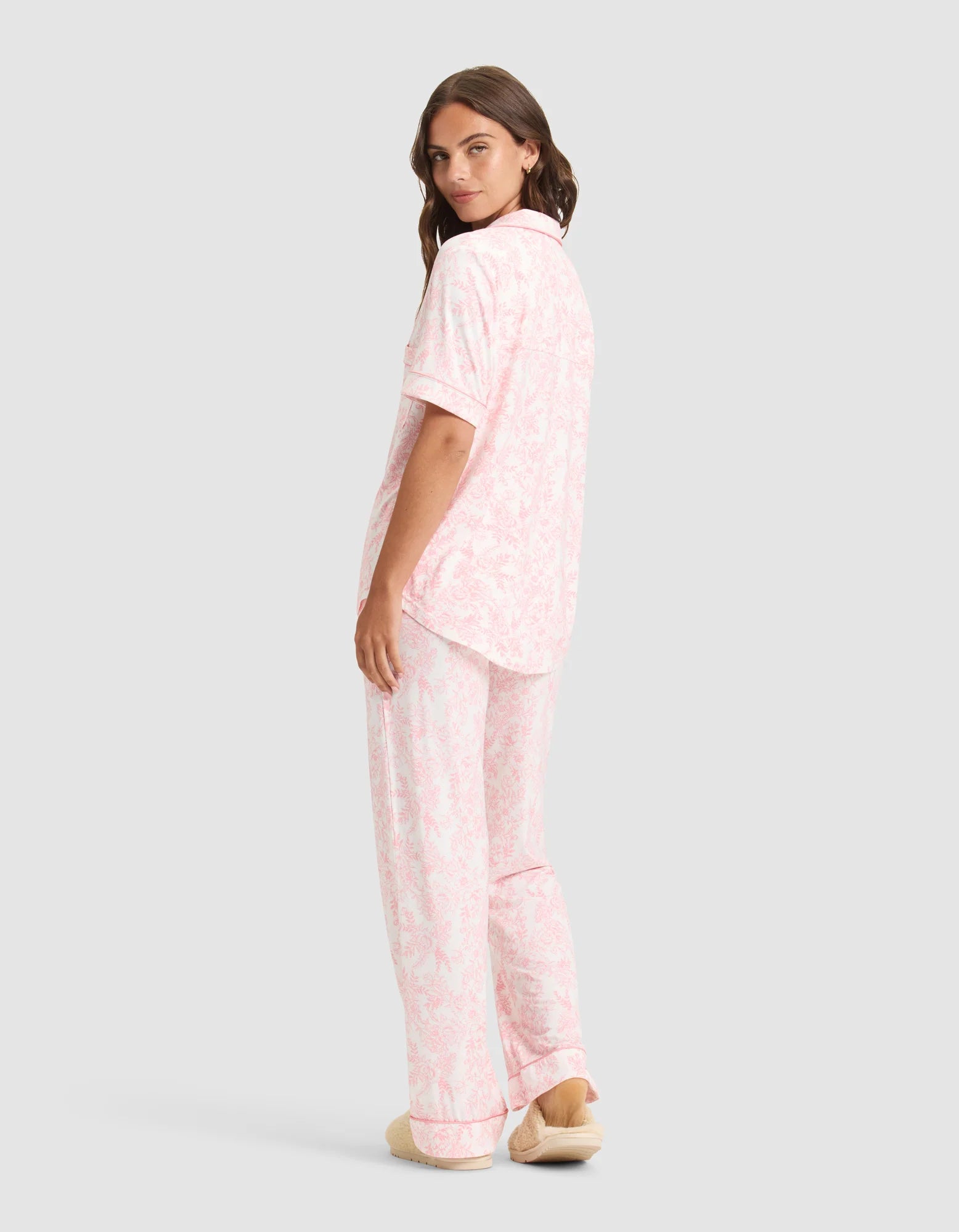 Women's Bamboo Stretch Knit Short Sleeve and Pant Pajama Set