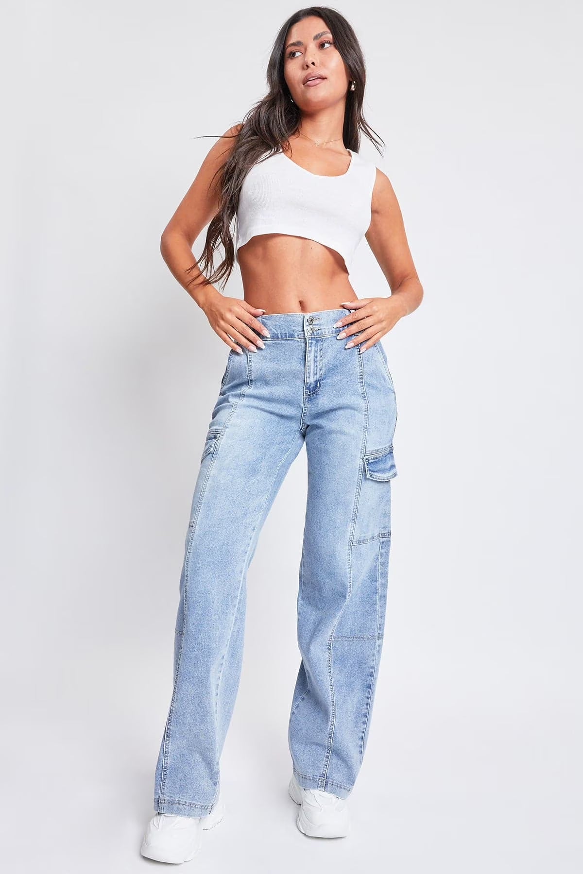 Jeans Women'S Straight Cargo Jeans