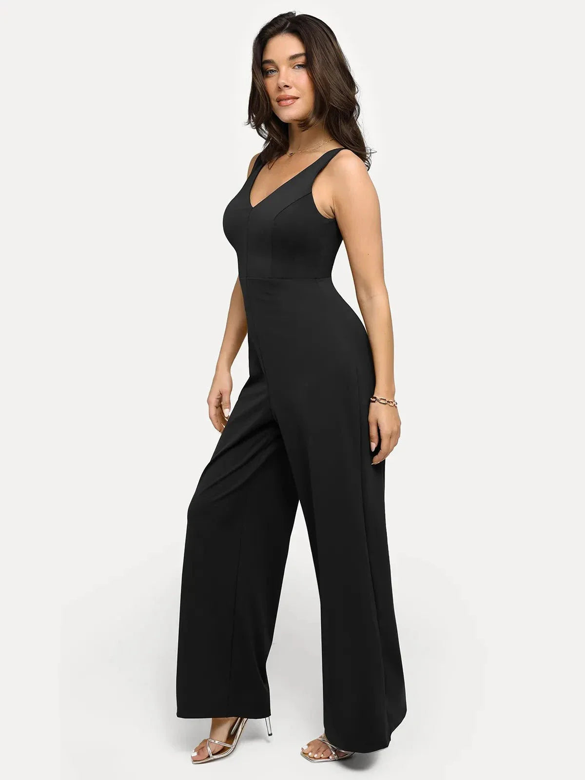 Slimming Wide-Leg Shapewear Jumpsuit