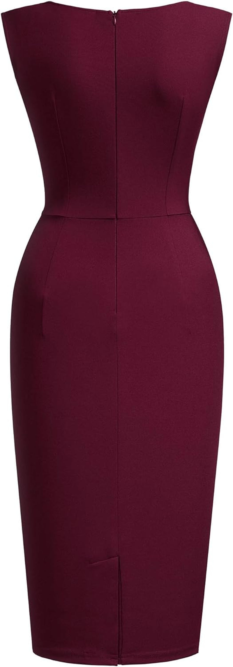Women's Vintage Ruffled Slim Fit Pencil Dress for Work