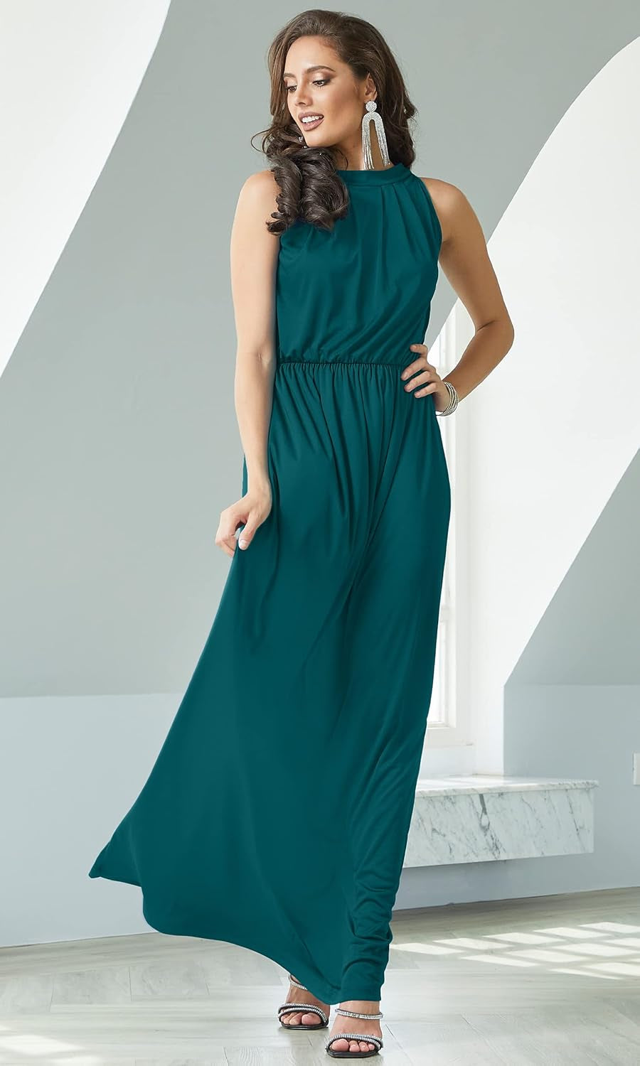 2026 Sexy Sleeveless Summer Formal Flowy Casual Gown