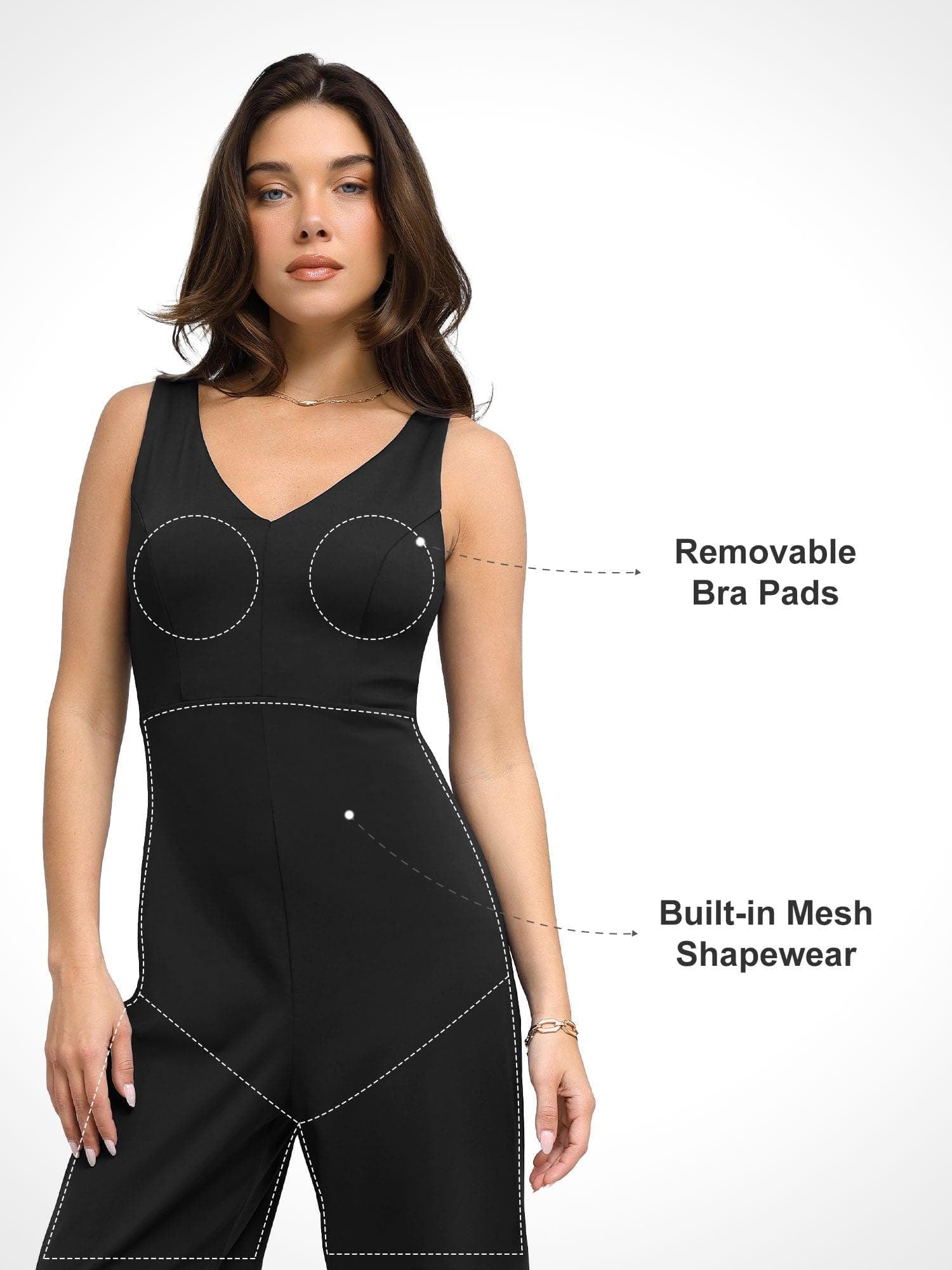Slimming Wide-Leg Shapewear Jumpsuit