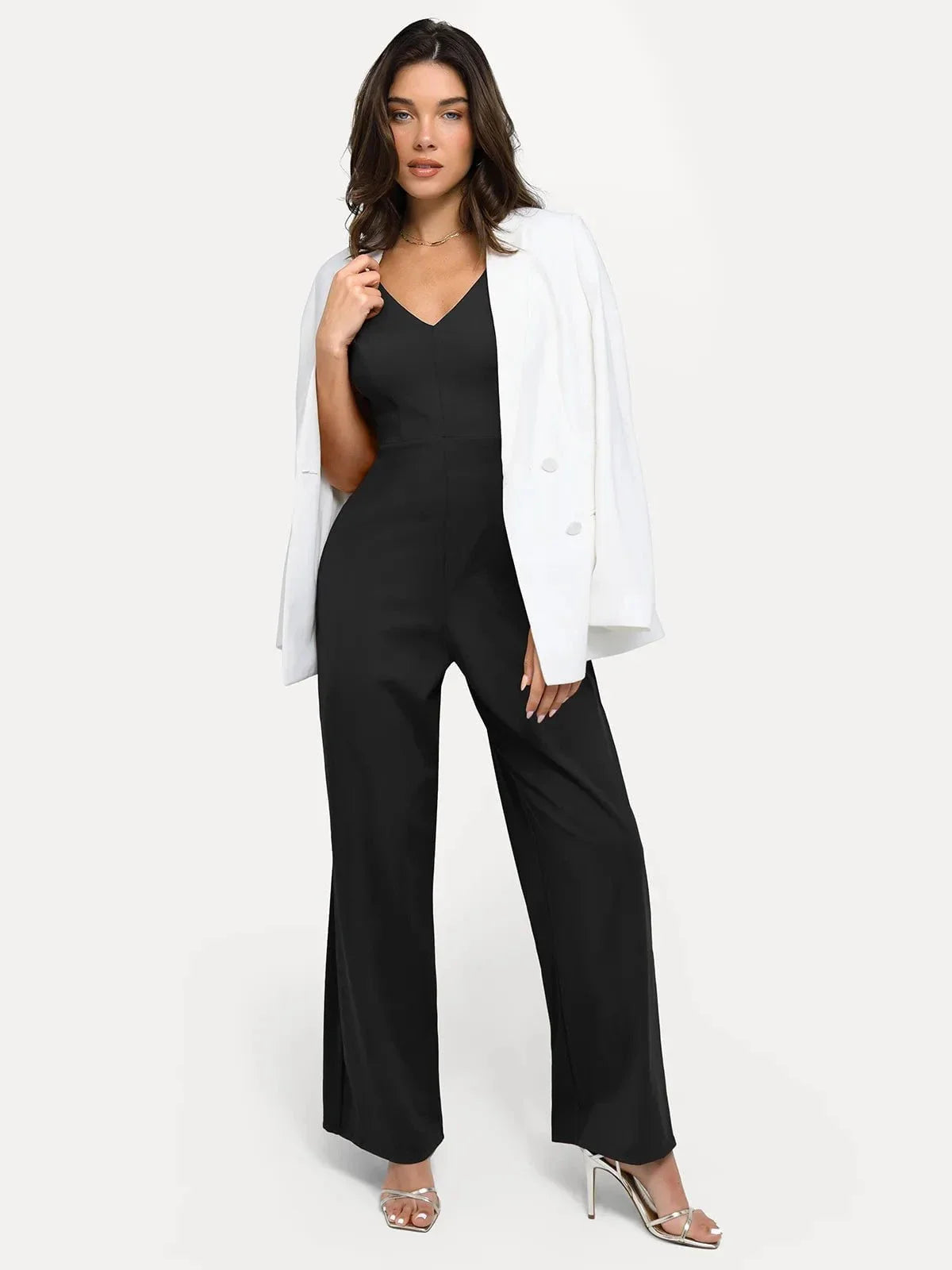 Slimming Wide-Leg Shapewear Jumpsuit