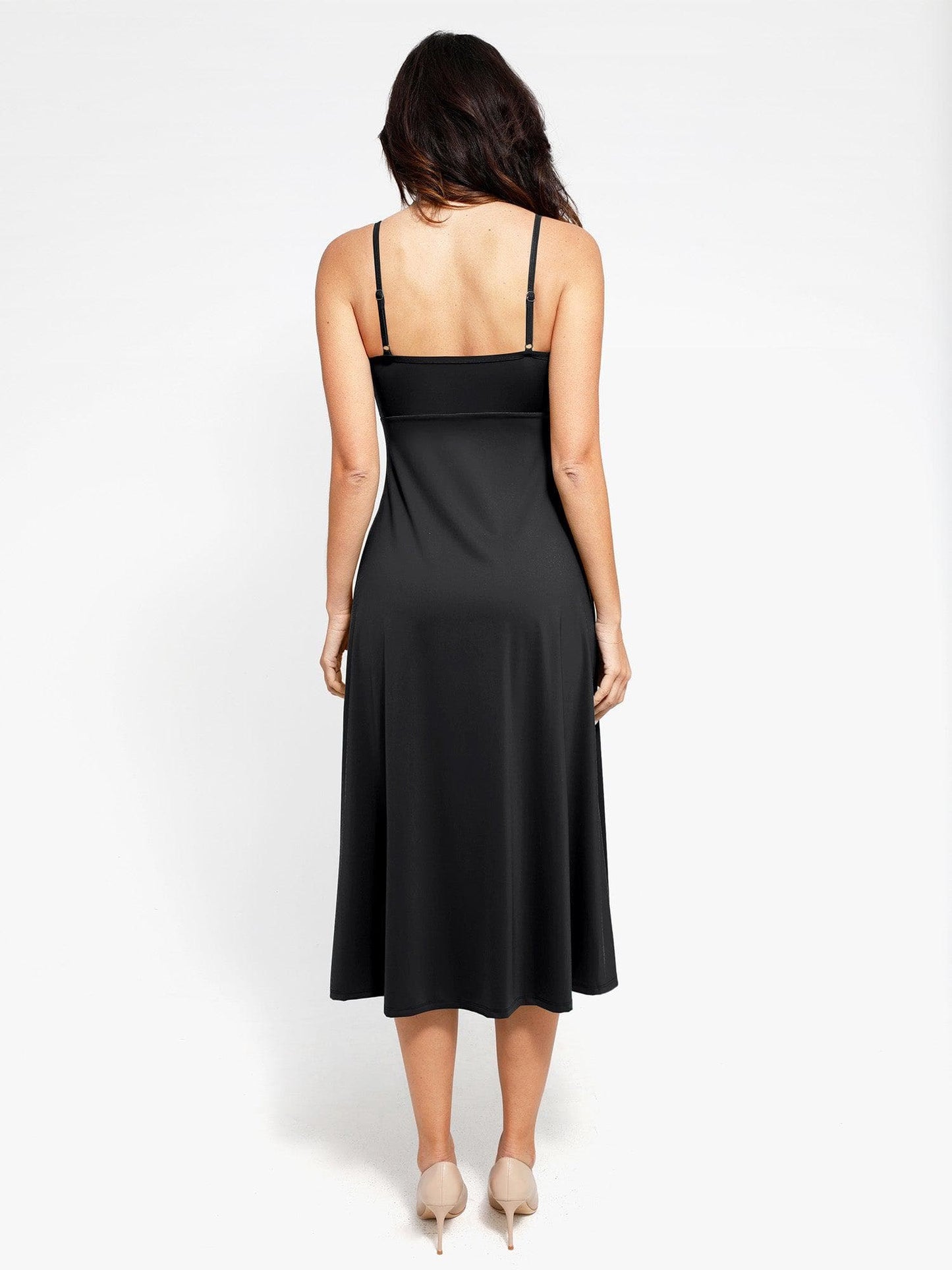 A-Line Midi Dresses with Integrated Tummy Control Shapewear