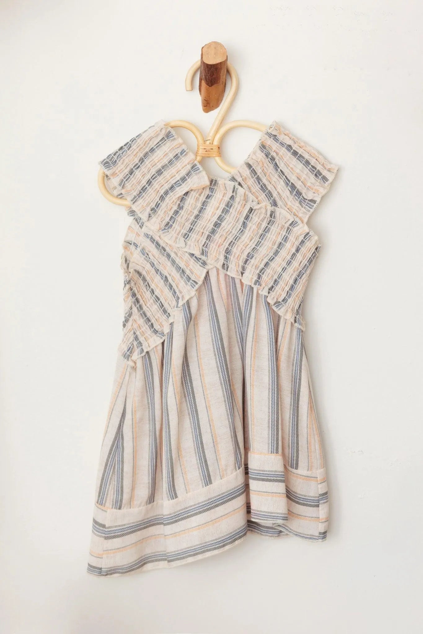 Girls Striped Criss-Cross Ruched A-Silhouette Top