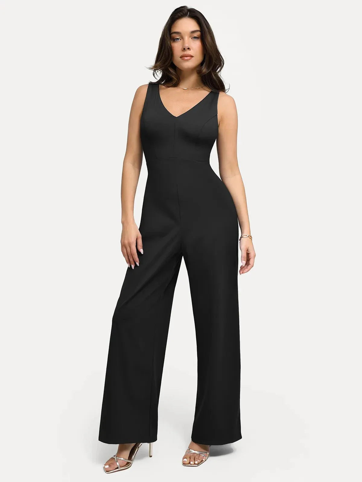 Slimming Wide-Leg Shapewear Jumpsuit