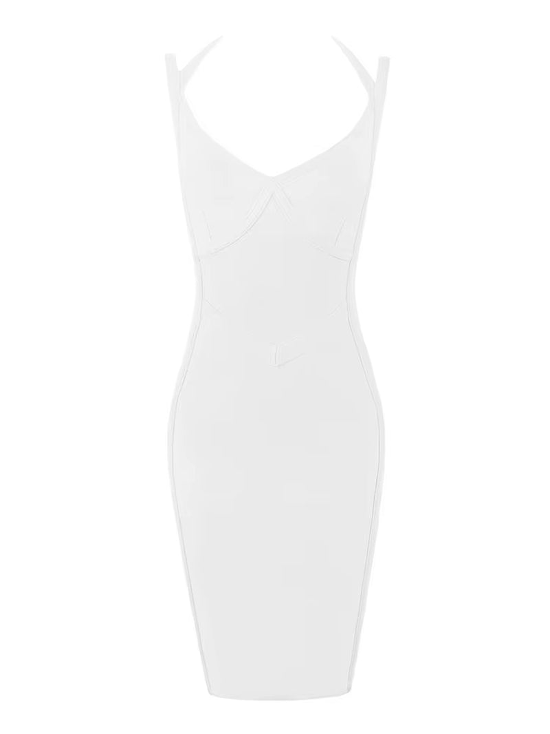 NEW Summer Dress Women Sexy V Neck Backless White Red Bandage Dress Ladies Mini Party Dress Vestido