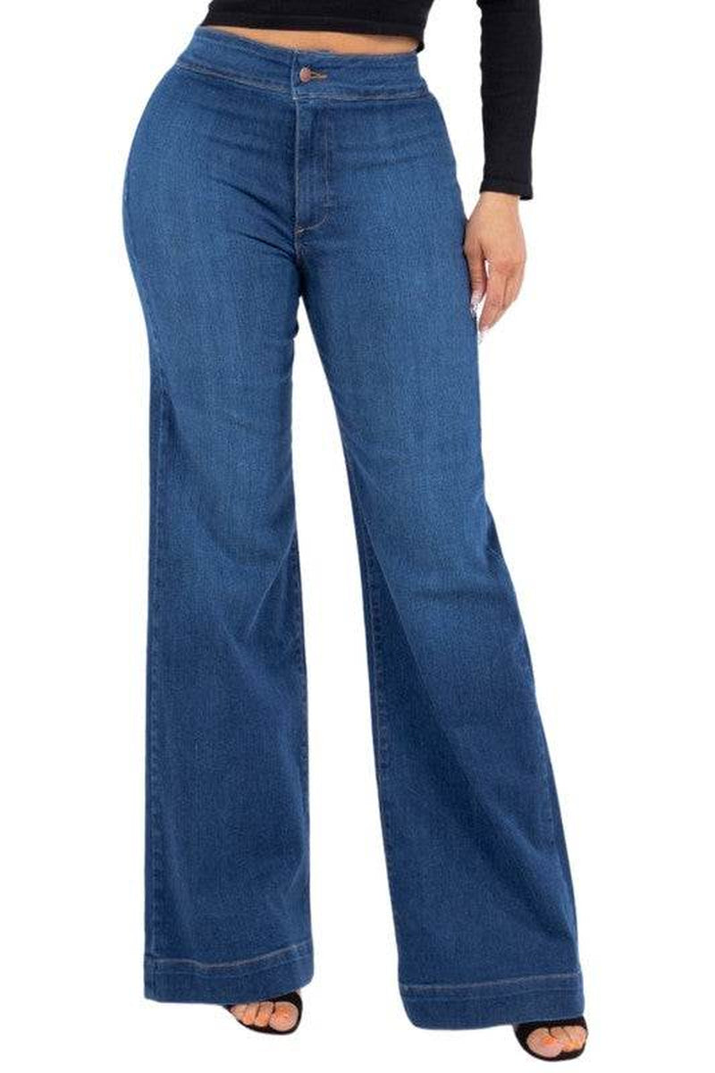Robin Wide Leg Flare Jean in Medium Blue